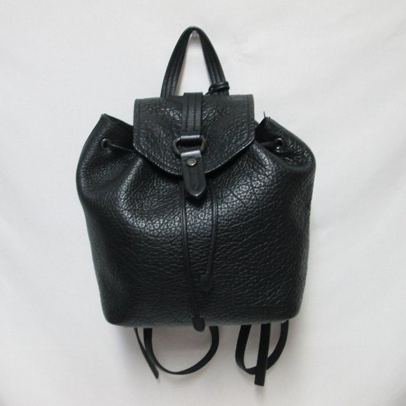 A Bellucci leather backpack purse shoulder bag black Italy